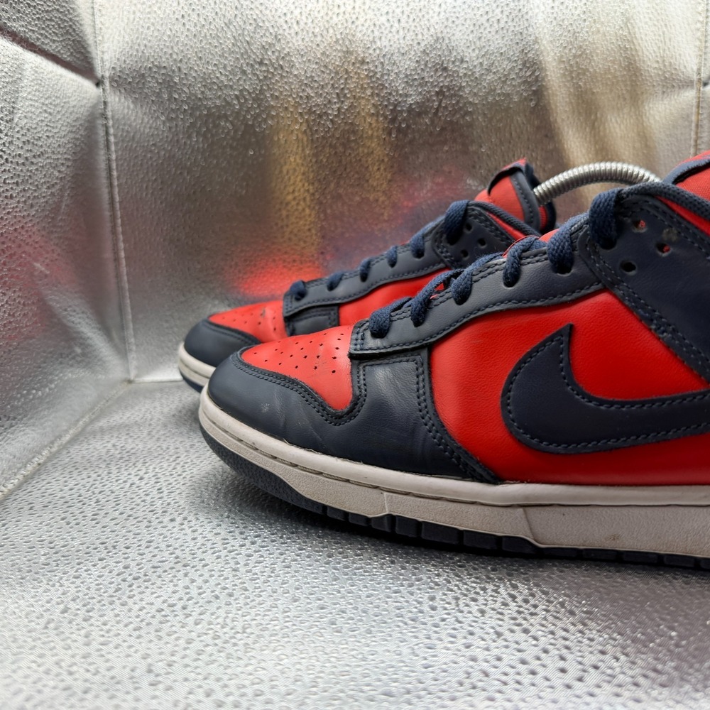 Size 10 Nike Dunk Retro 2024 Low Navy Red Obsidian Mens Sneakers DV0833-601 - Picture 6 of 10